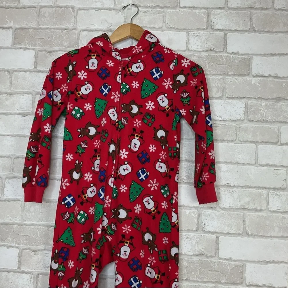 Kids Christmas The Children's Place Red Footie Pajamas Size 7/8